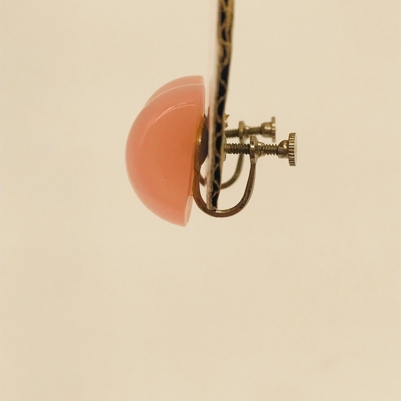 Vintage Pink Cats Eye Earrings - Picture 6 of 7